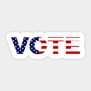 Vote American Flag Red White and Blue Typography Sticker